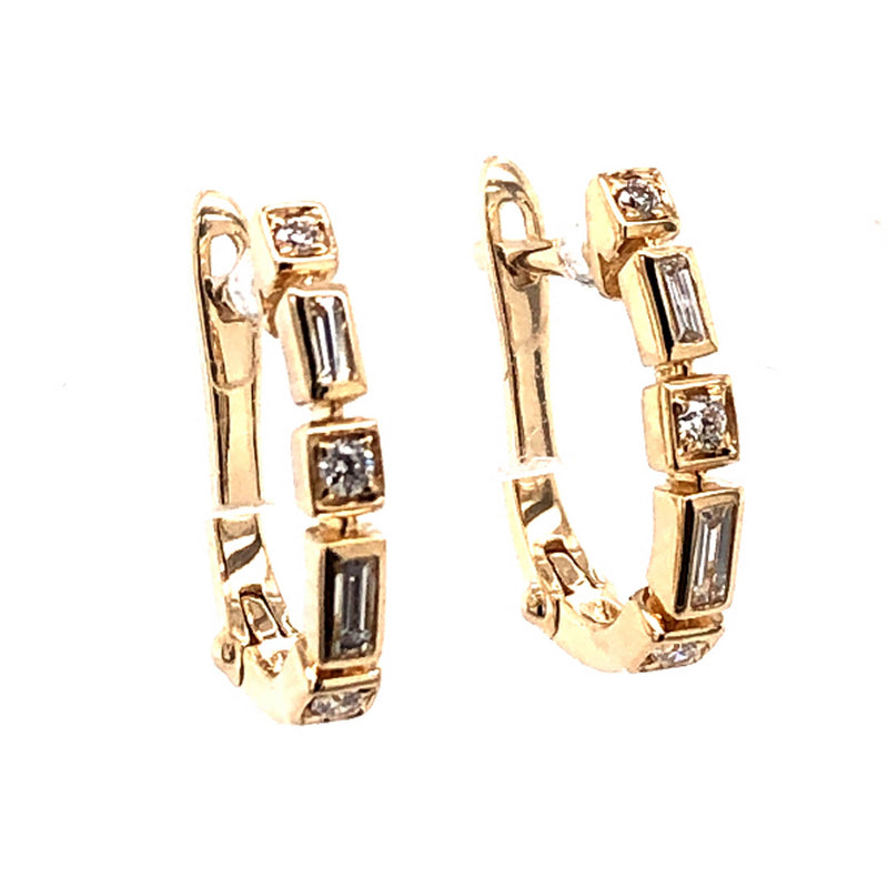 Framed Diamond Huggie Earrings