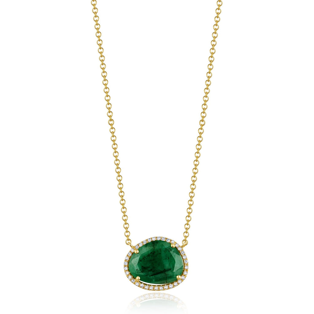 Organic Shape Green Onyx Necklace